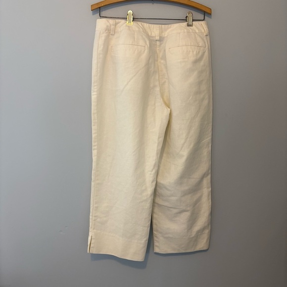 Liz Claiborne Linen Blend Cream Cropped Pants Size 8 - Picture 4 of 8